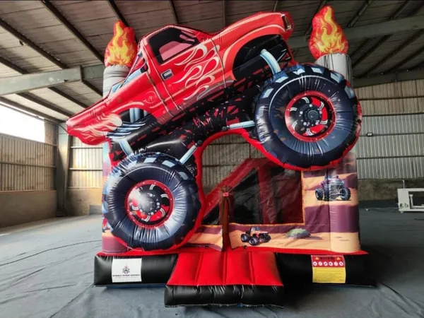 Monster Truck Jumping Castle available for hire from Sydney Prime Bounce